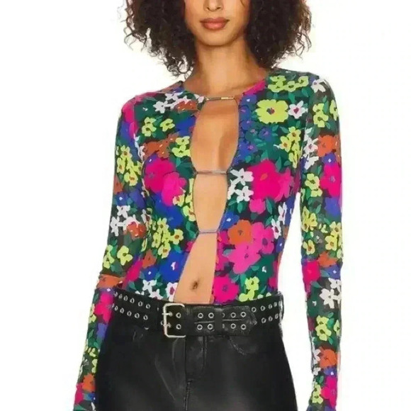 Kaya Bodysuit in Neon Night Garden Medium nwt - Picture 1 of 7